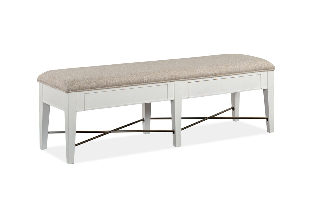 Heron Cove - Bench With Upholstered Seat - Chalk White Magnussen Furniture