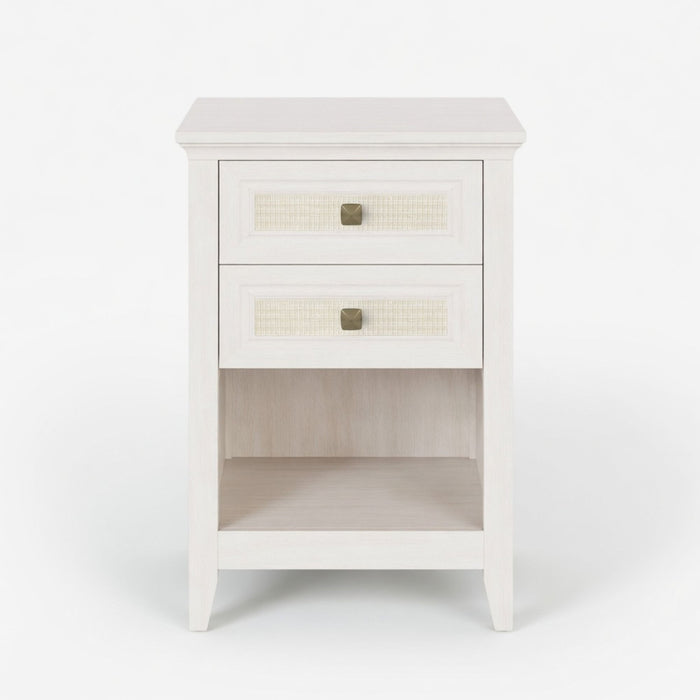 Nightstand With 2 Drawers & Shelf - White Home Essentials