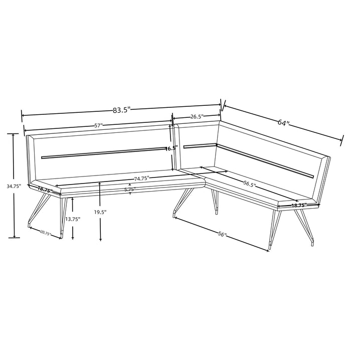 Ledger - L-Shaped Dining Bench Furniture Max