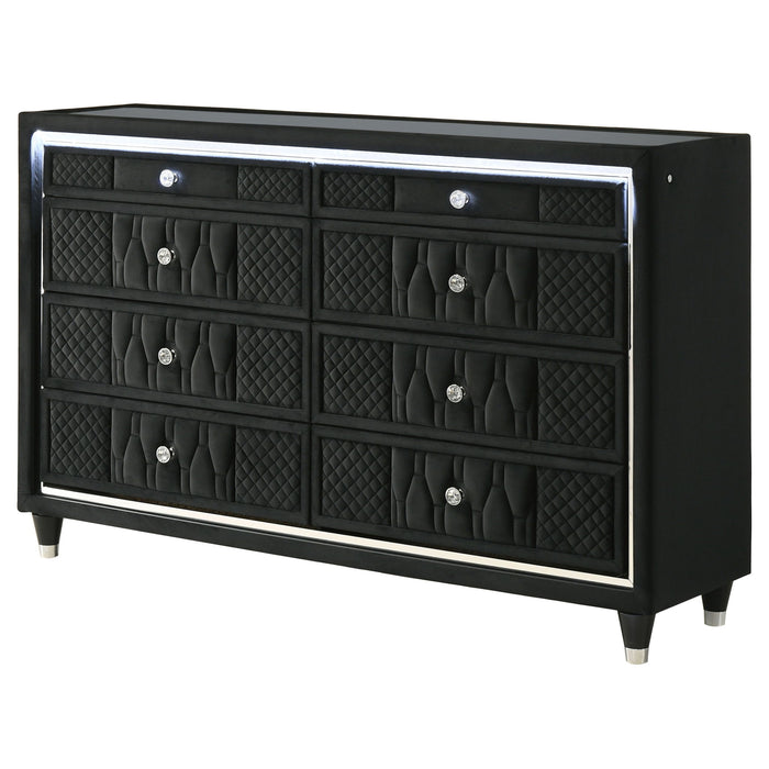 Mika - 8 Drawer LED Dresser Furniture Max