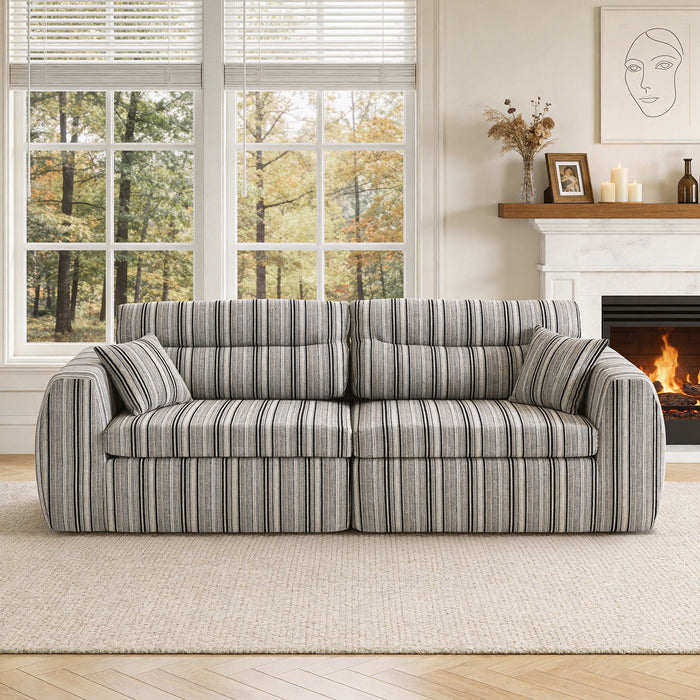 3 Seater, Couch With Throw Pillows For Living Room Home Essentials
