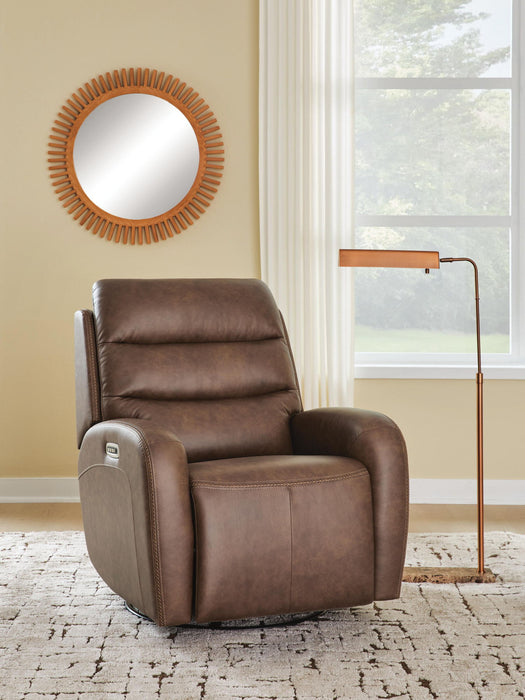 Motion-Max - Swivel Glider Power Recliner - Saddle Signature Design by Ashley®