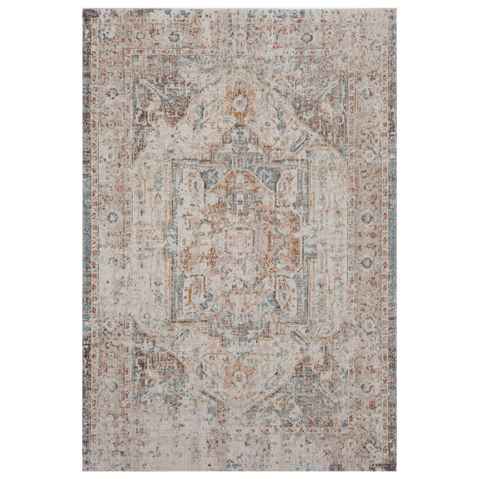 9' X 12' Abstract Stain Resistant Indoor / Outdoor Area Rug - Beige