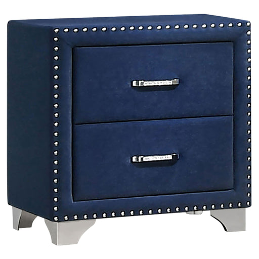 Upholstered 2 Drawer Nightstand With Accents Furniture Max