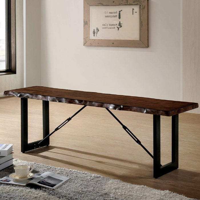 U - Shape Bench With 2 Tone - Black / Walnut Home Essentials