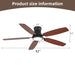42" Ceiling Fan With Light, Tri Color Dimmable, DC Motor, 5 Blades Daily Nest