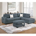 L - Shaped Sectional Sofa Set With Storage Ottoman, Tufted Upholstery Nailhead Trim Home Essentials