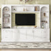 Arched Entertainment Center Wall Unit With Drawers, TV Stand Hearth and Haven