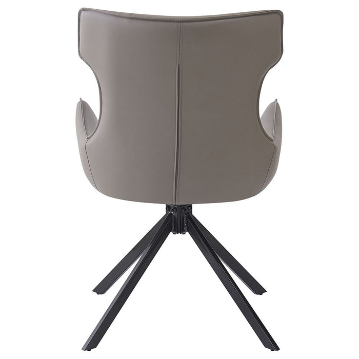 Damita - Camel Synthetic Leather Side Chair With Swivel (Set of 2) - Gray & Black Finsh ACME