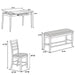6 Piece Counter Height Dining Set Table With Storage Ladder Back Chairs And Bench - Walnut Home Essentials