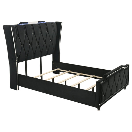 Bedroom Set With LED Lighting And Charging Nightstand Furniture Max