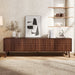 70" TV Stand For TVs Up To 80", Soft Closing Hinges And Cable Management - Walnut Hearth and Haven