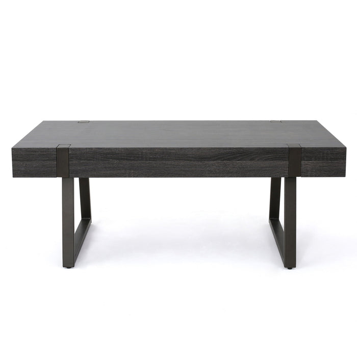 Abitha - Coffee Table With Industrial Powder Coated Metal Legs