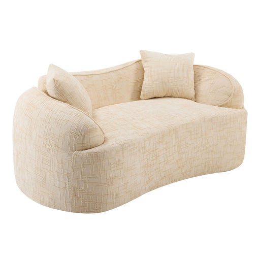 Curved 2 Person Compress Sofa With Armrests, Includes Pillows Home Essentials