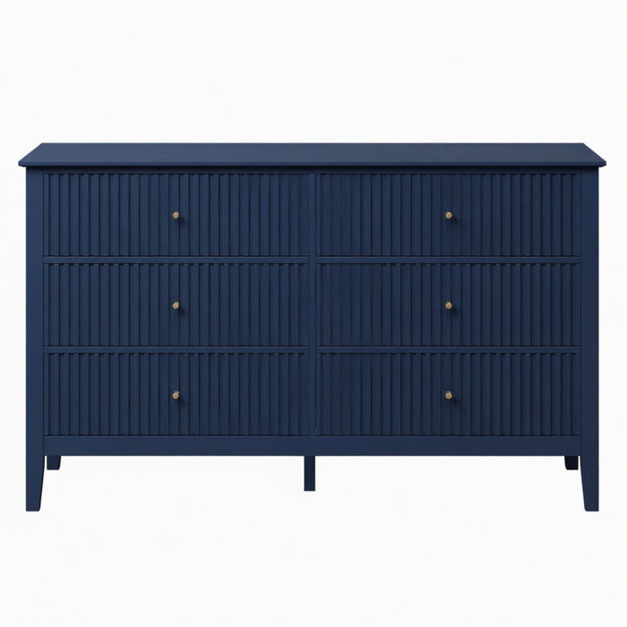 Modern 6 Drawer Fluted Dresser Home Essentials