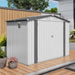 Outdoor Garden Storage Shed, Tool Shed With Pitched Roof Waterproof With 1 Window And 2 Lockable Door - White / Gray Daily Nest