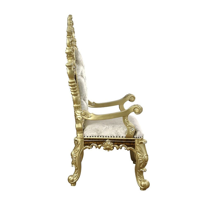 Desiderius - Arm Chair (Set of 2) - Antique Gold & Hand-Painted Brown ACME