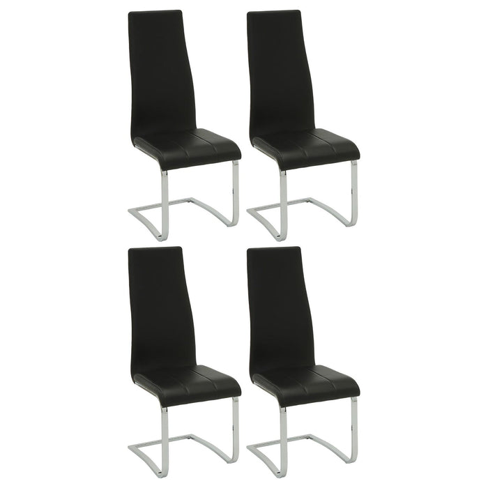 High Back Side Chairs Dining Chairs With Padded Upholstery (Set of 4) Furniture Max
