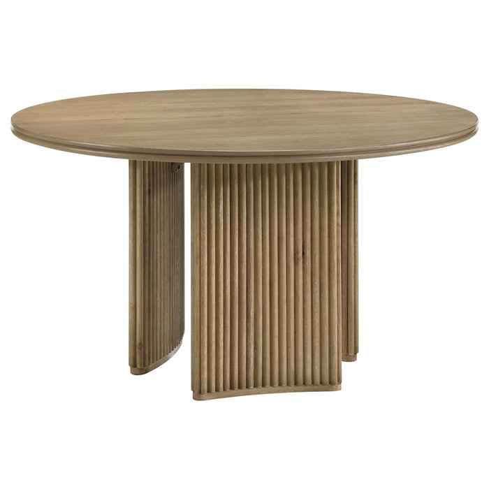 Dreydon - 5 Piece Round Dining Table Set With Chairs - Light Brown Furniture Max
