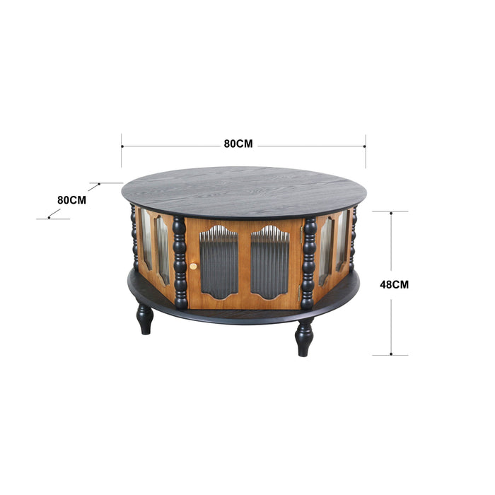 Round 3 Door Storage Coffee Table For Living Room Home Essentials