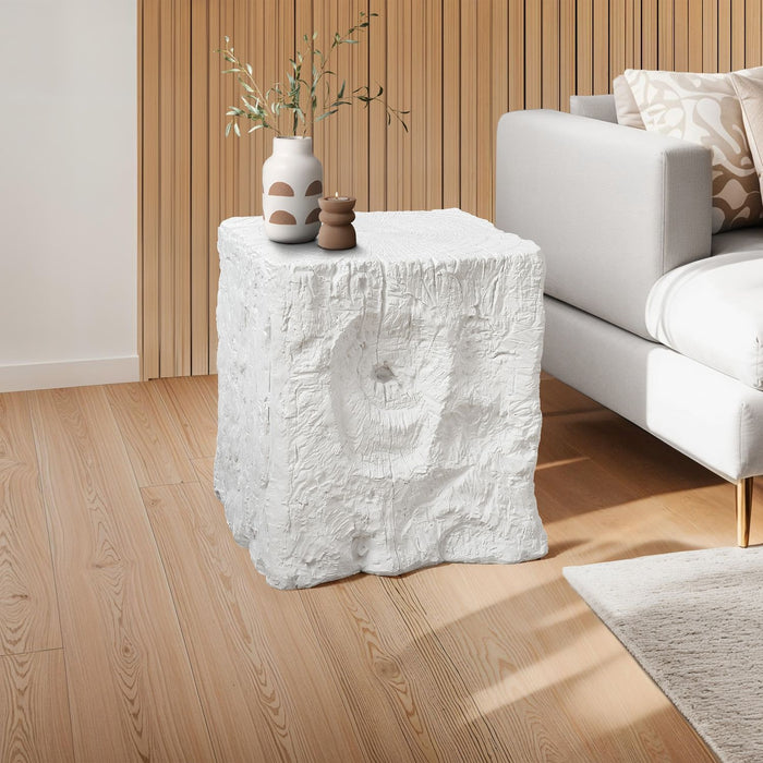 Square Accent Table, Indoor Outdoor - White 8th Street