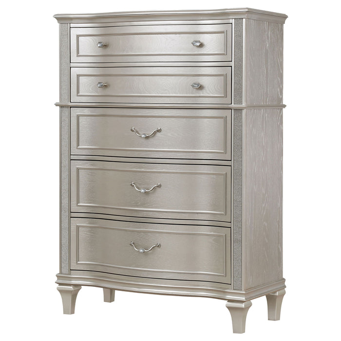 Katerina - 5 Drawer Chest With Hidden Drawer - Oak Furniture Max