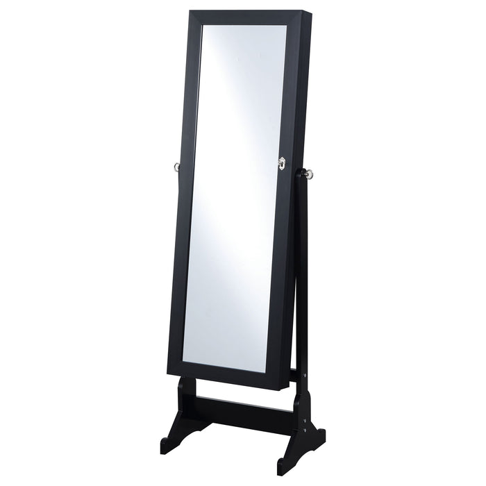 Casey - Jewelry Cheval Mirror With Storage - Black Furniture Max