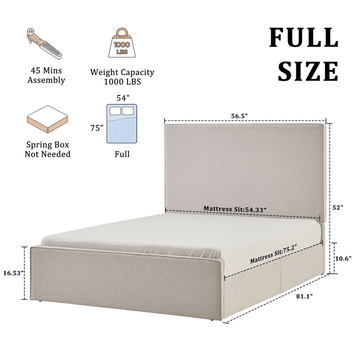 Lucas - Tall Headboard Upholstered Bed House & Home Furniture