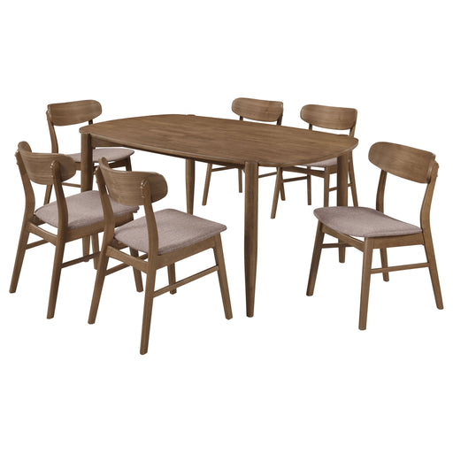 Whisten - Dining Set With Rounded Tabletop And Upholstered Chairs Furniture Max