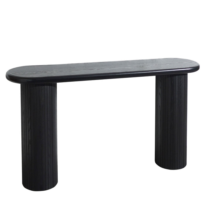 Fluted Cylinder Console Table - Black Home Essentials