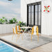 4 Piece Set Of Modern Striped Single Chairs With Folding Square Table Home Essentials