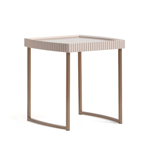 Lisbon - Side Table - Silken Cream / Bronze Michael Amini