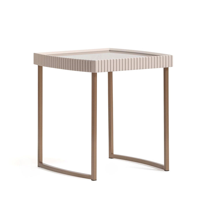 Lisbon - Side Table - Silken Cream / Bronze
