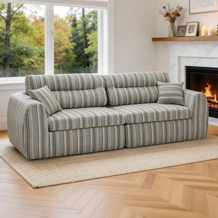 3 Seater, Couch With Throw Pillows For Living Room Home Essentials