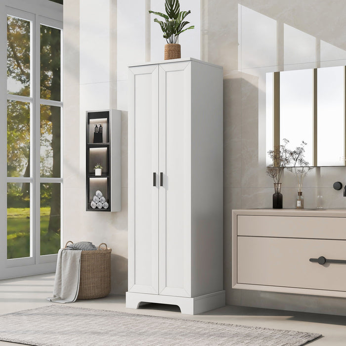 Storage Cabinet With Adjustable Shelves, 2 Doors, Rectangle Design For Bathroom Hearth and Haven