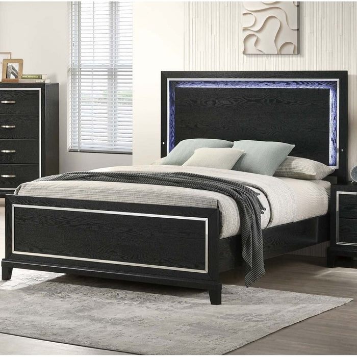 Modern Bed With Built In LED Light Home Essentials