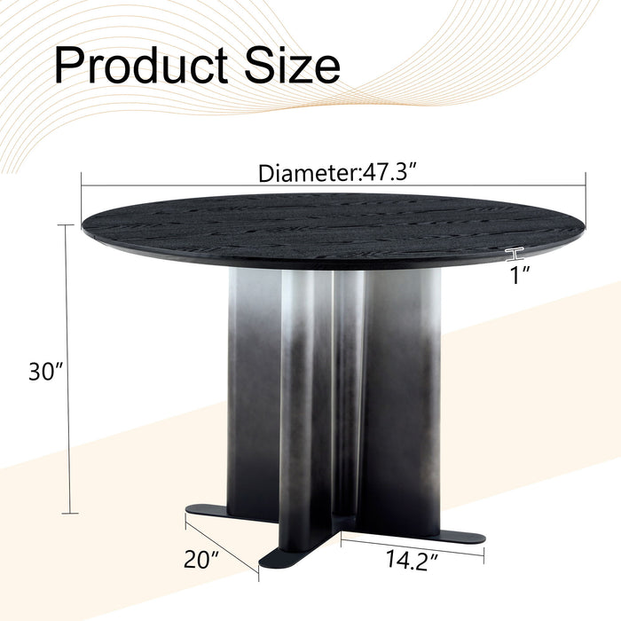 Round Dining Table With Cross Base, Modern Home Furniture Home Essentials