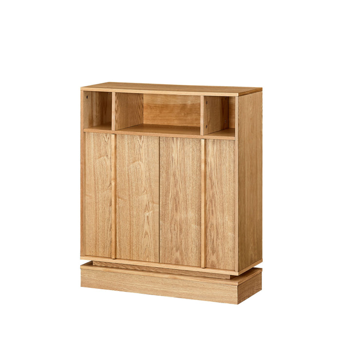 Fluted Sideboard Buffet Cabinet With 2 Doors And Adjustable Shelf, Storage Cabinet For Entryway Home Essentials