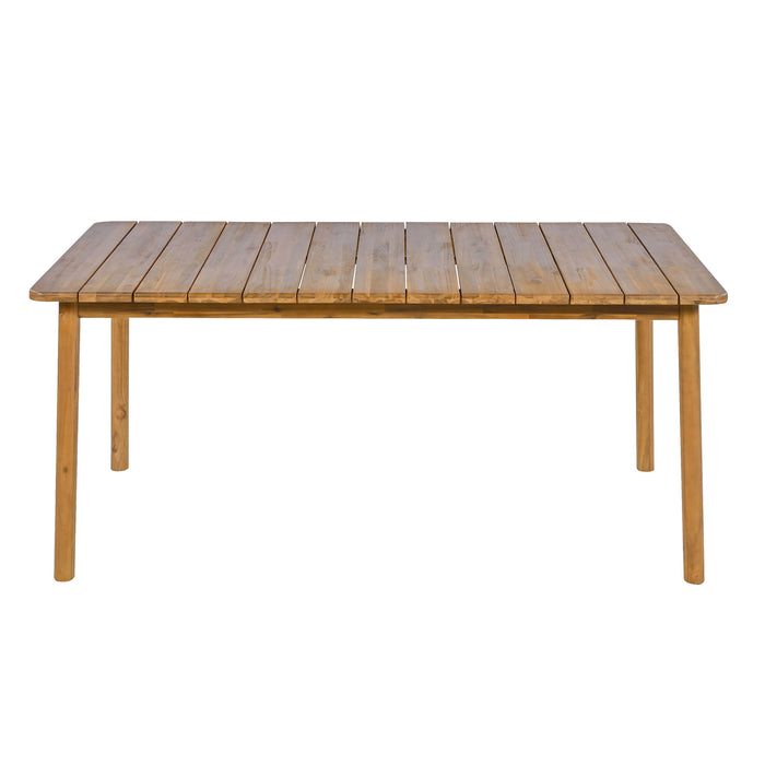Visola - Outdoor Dining Table With Classic Slatted Top - Teak