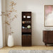 Tall Narrow Fluted Storage Cabinet With Trash Bin Compartment For Kitchen (Trash Can Not Included) Home Essentials