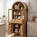 Fluted Tall Arched Pantry Cabinet With Adjustable Shelves Home Essentials
