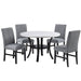 Elegant 5 Piece Dining Set Dark Chairs Top Table With Lower Shelf Kitchen Dining Room Home Essentials