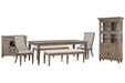 Lancaster - 7 Piece Extendable Rectangular Dining Table Set Magnussen Furniture