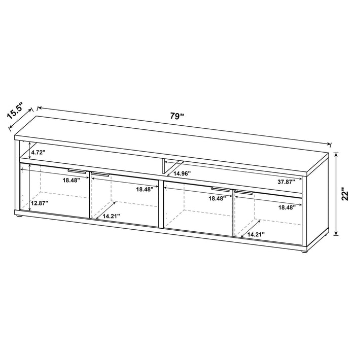 Palmer - 4 Door TV Stand With Open Shelves - Mango Color Furniture Max