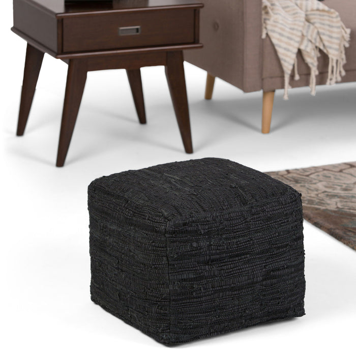 Fredrik - Handcrafted Square Pouf Simpli-Home