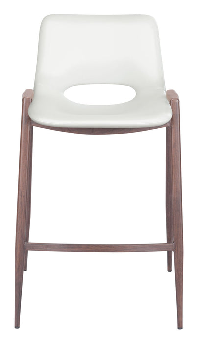 Desi - Counter Stool With Walnut Legs (Set of 2) Zuo Modern