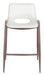 Desi - Counter Stool With Walnut Legs (Set of 2) Zuo Modern