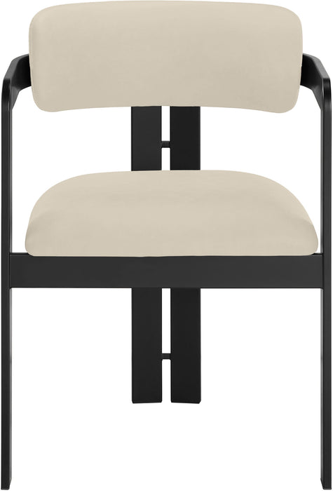 Aurum - Vegan Leather Upholstered Dining Chair With Graphite Black Base (Set of 2) Meridian Furniture