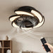 Bladeless Ceiling Fan With Remote Control, 6 Speeds Dimmable Light, Enclosed Low Profile For Living Room - Black Daily Nest