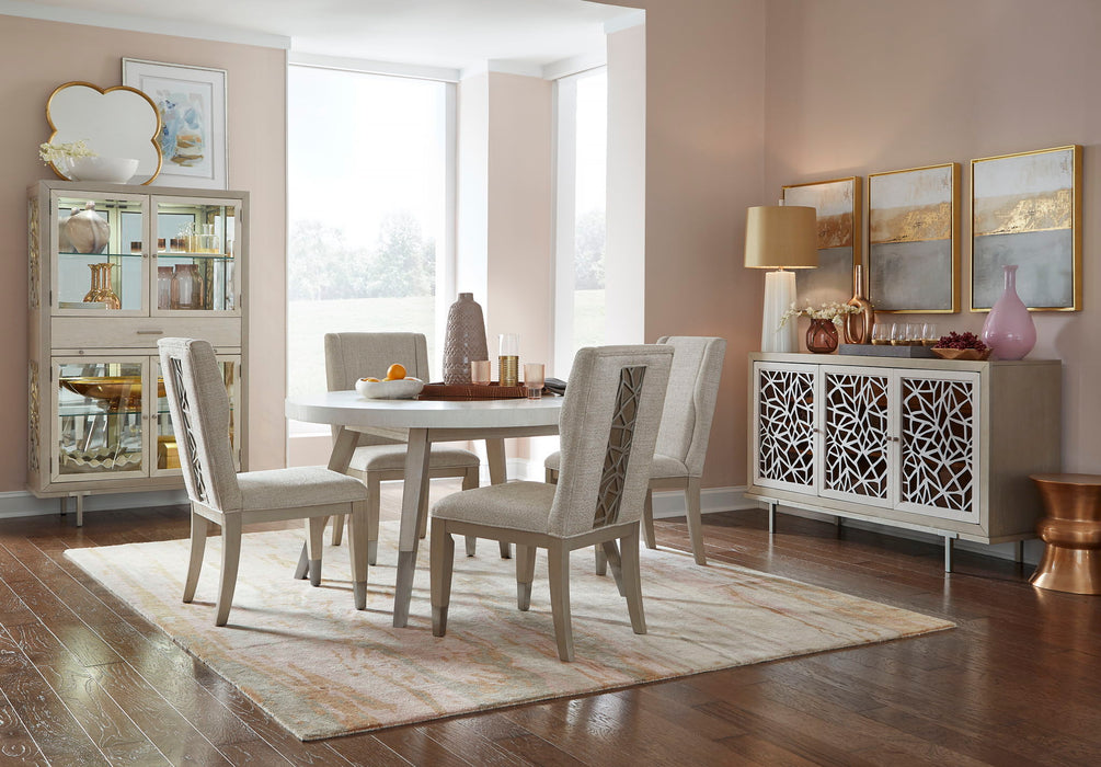 Lenox - Round Dining Table - Warm Silver Magnussen Furniture